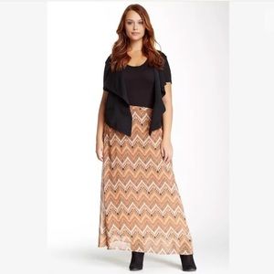 Daniel Rainn Maxi Skirt Chevron Print NWOT